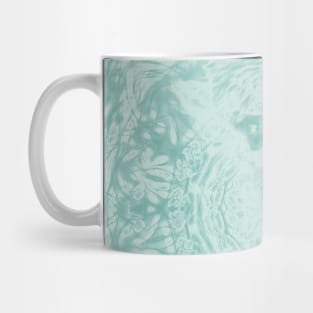 Happy Ghostly alpaca and mandala in Limpet Shell Blue Mug